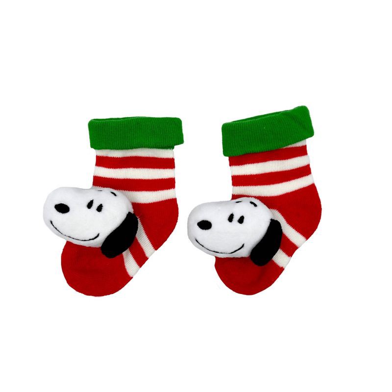 slide 2 of 3, Peanuts Snoopy and Woodstock Holiday Wrist and Foot Rattle Set - 4pc, 4 ct