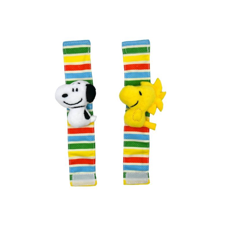 slide 3 of 3, Peanuts Snoopy and Woodstock Holiday Wrist and Foot Rattle Set - 4pc, 4 ct