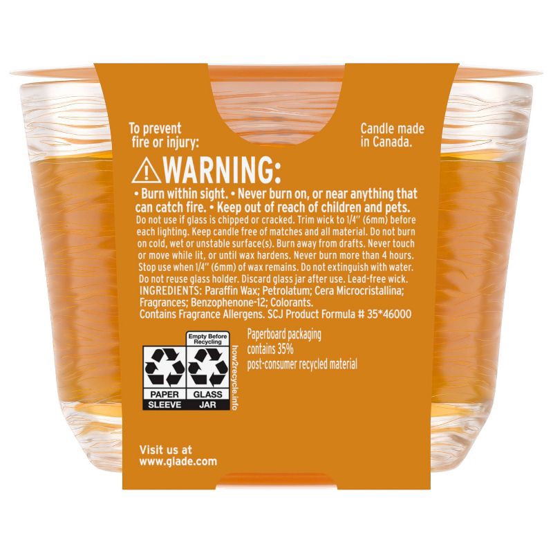 slide 3 of 11, Glade 3 Wick Holiday Scented Christmas Candle for Stocking Stuffers - Orange Zest & Clove - 6.8oz, 6.8 oz