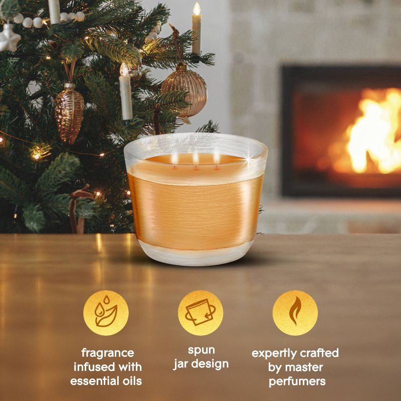 slide 8 of 11, Glade 3 Wick Holiday Scented Christmas Candle for Stocking Stuffers - Orange Zest & Clove - 6.8oz, 6.8 oz