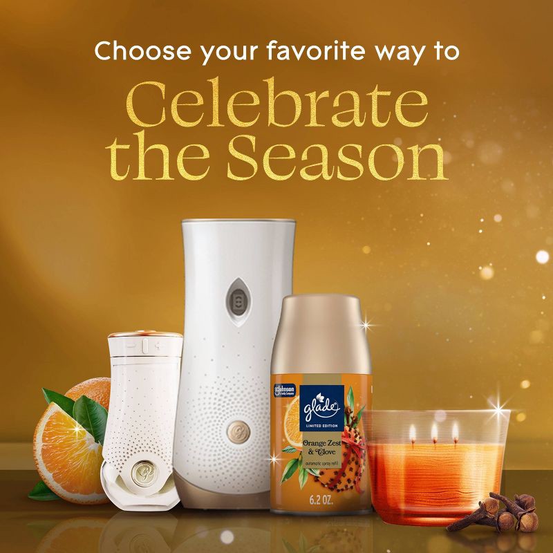 slide 9 of 11, Glade 3 Wick Holiday Scented Christmas Candle for Stocking Stuffers - Orange Zest & Clove - 6.8oz, 6.8 oz