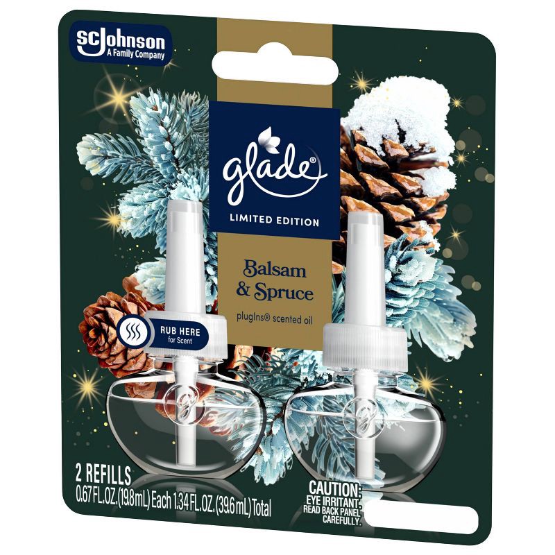 slide 11 of 11, Glade PlugIns Scented Oil Air Freshener Refills - Balsam & Spruce - 1.34oz/2ct, 2 ct; 1.34 oz