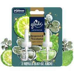 Glade Air Freshener Plug Ins Scented Oil Diffuser Refills - Bergamot & Eucalyptus - 1.34 fl oz/2pk