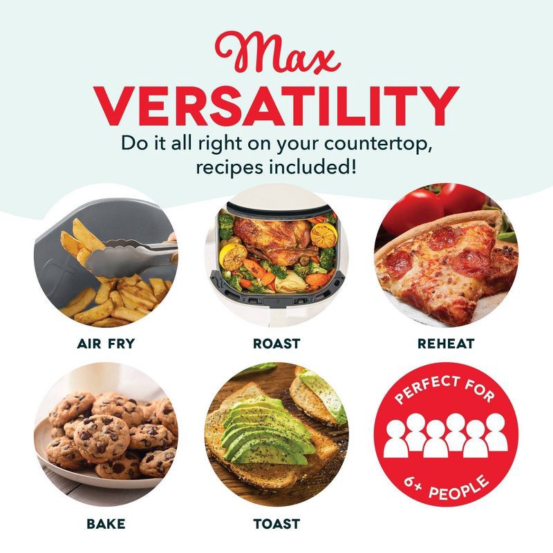 slide 6 of 7, Dash 8qt Tasti Crisp Pro Max Air Fryer Cream, 8 qt