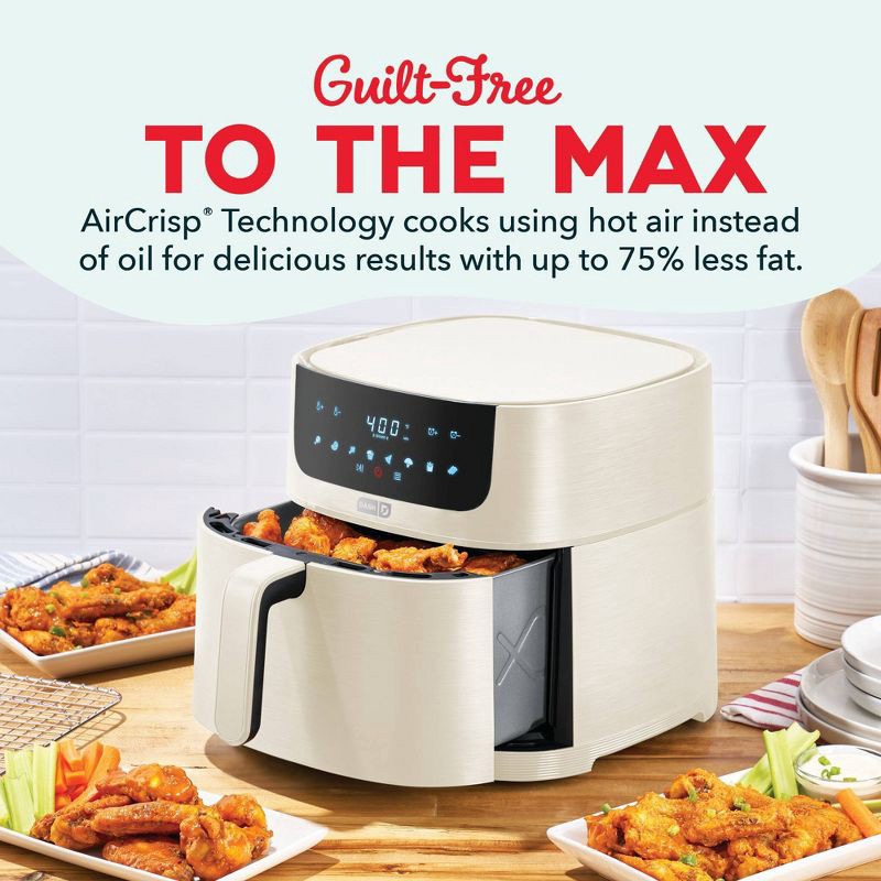 slide 7 of 7, Dash 8qt Tasti Crisp Pro Max Air Fryer Cream, 8 qt