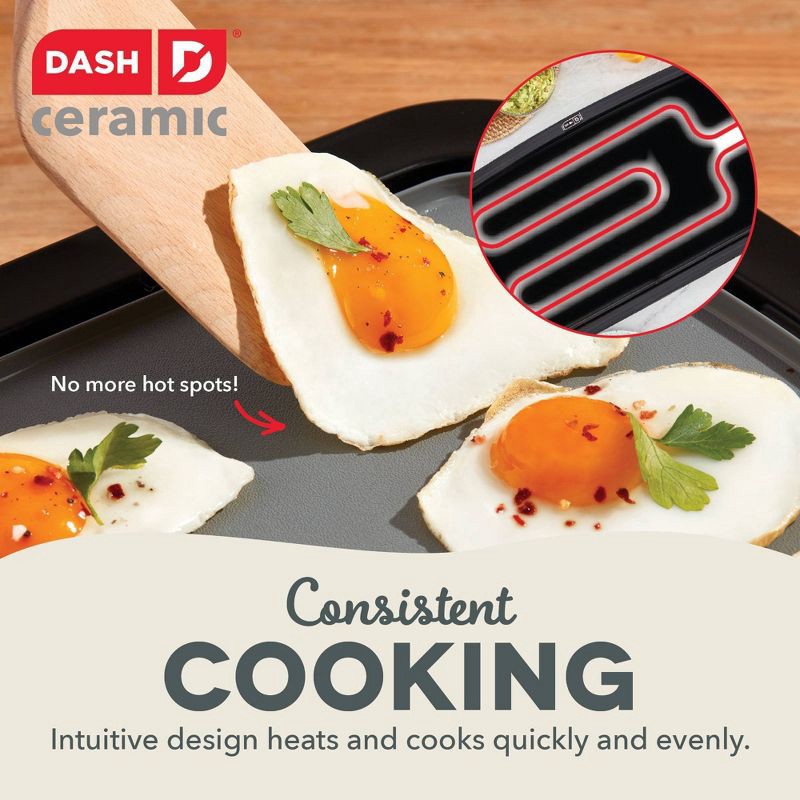 slide 4 of 6, Dash Nonstick Ceramic Electric Flat Top Griddle Cream, 1 ct