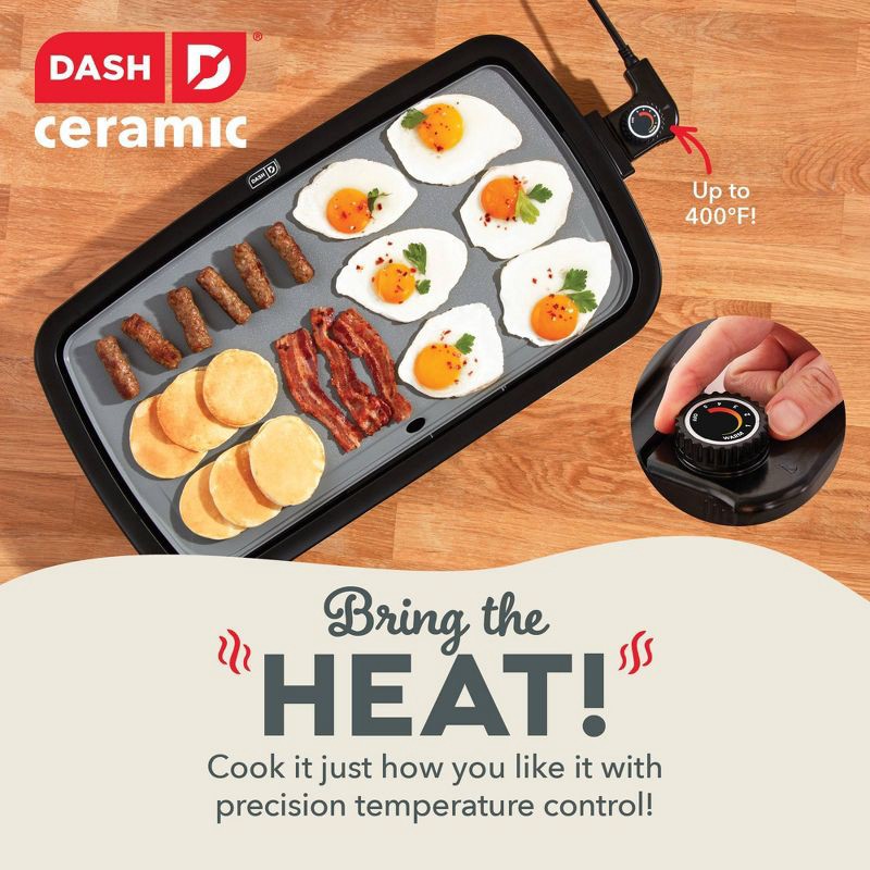 slide 5 of 6, Dash Nonstick Ceramic Electric Flat Top Griddle Cream, 1 ct