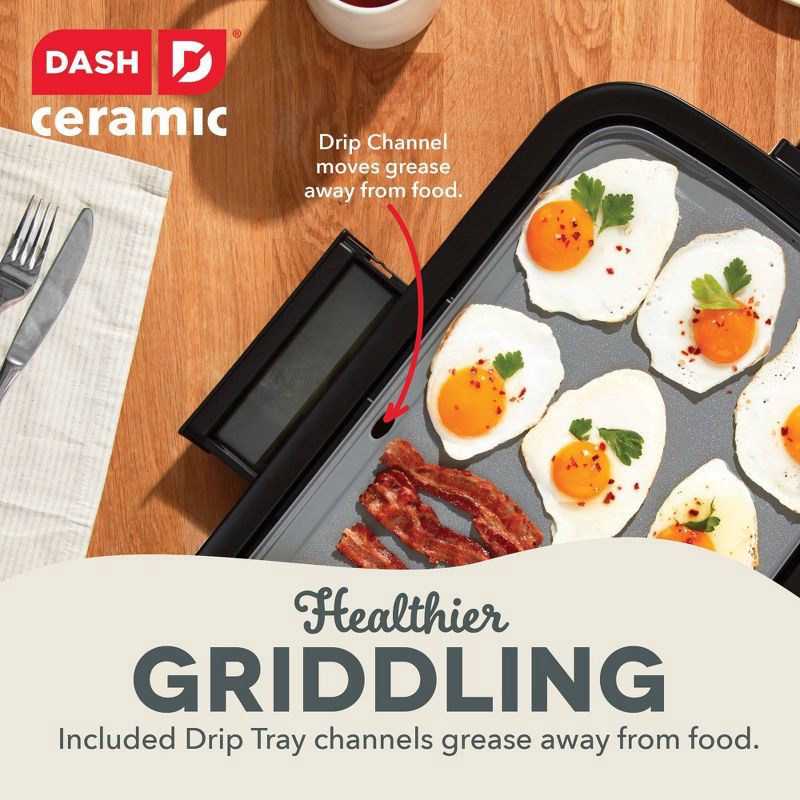 slide 6 of 6, Dash Nonstick Ceramic Electric Flat Top Griddle Cream, 1 ct