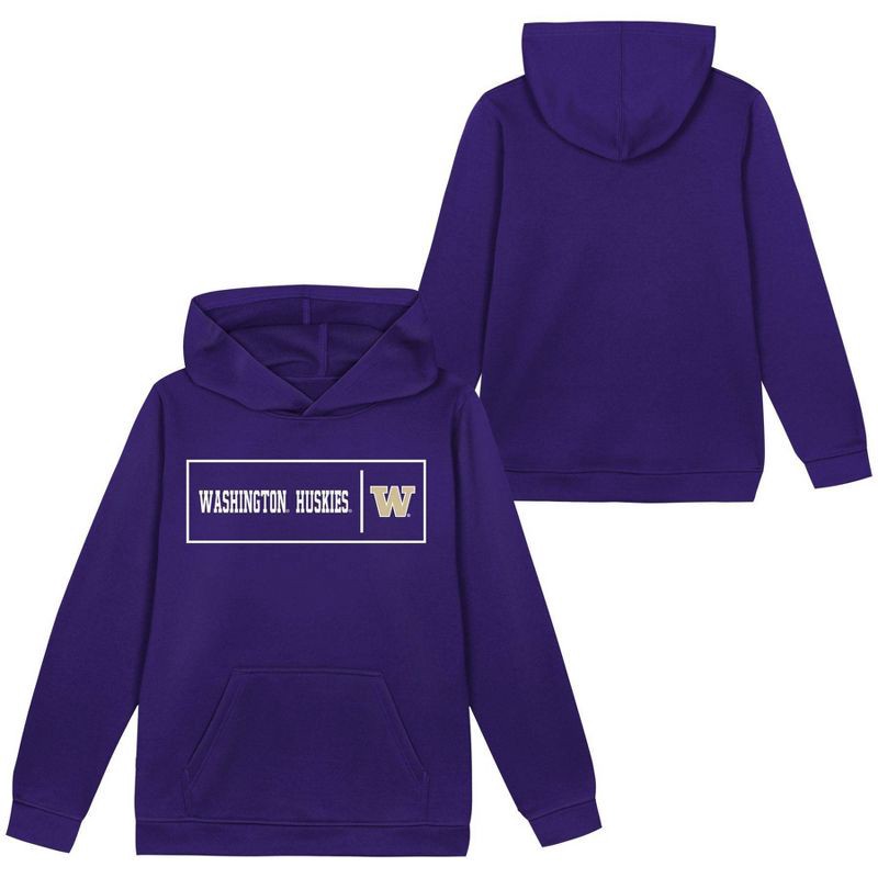 slide 1 of 3, NCAA Washington Huskies Boys' Poly Hooded Sweatshirt - L, 1 ct