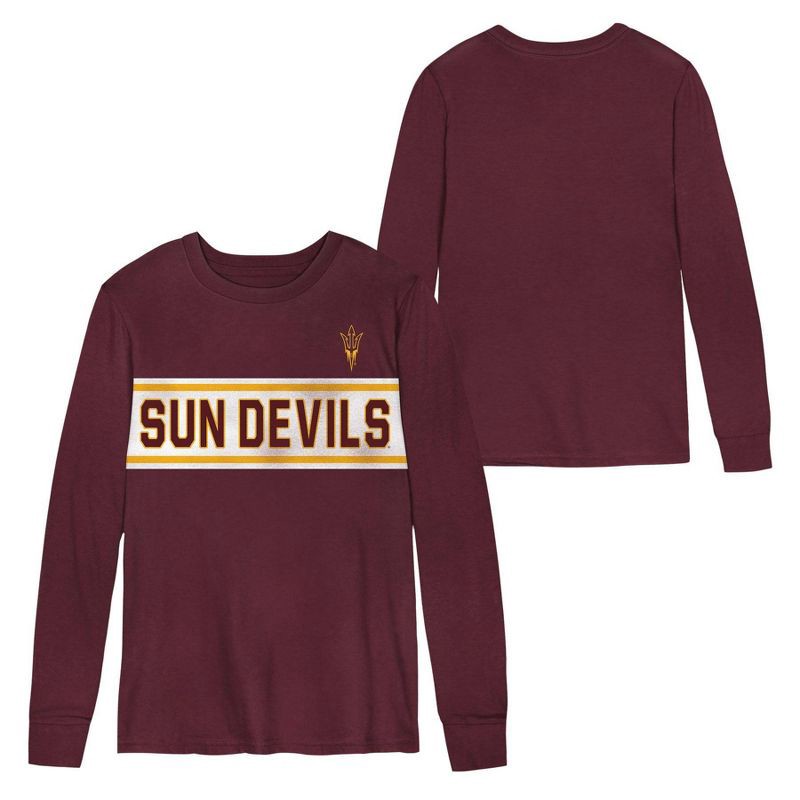 slide 1 of 3, NCAA Arizona State Sun Devils Boys' Long Sleeve T-Shirt - S, 1 ct