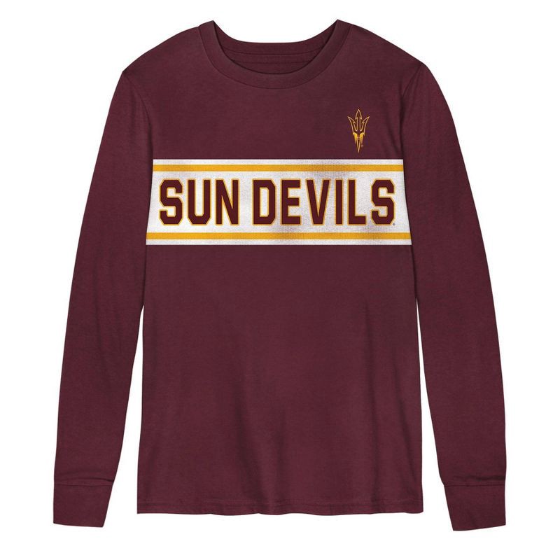 slide 2 of 3, NCAA Arizona State Sun Devils Boys' Long Sleeve T-Shirt - M, 1 ct
