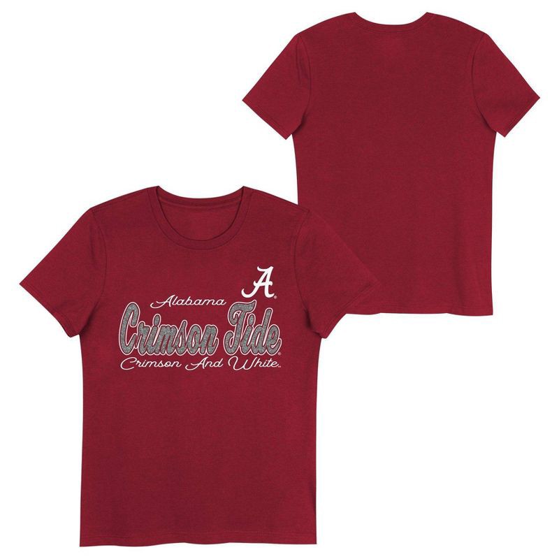 slide 1 of 3, NCAA Alabama Crimson Tide Girls' Crew Neck T-Shirt - XL, 1 ct