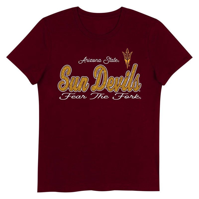 slide 2 of 3, NCAA Arizona State Sun Devils Girls' Crew Neck T-Shirt - XL, 1 ct