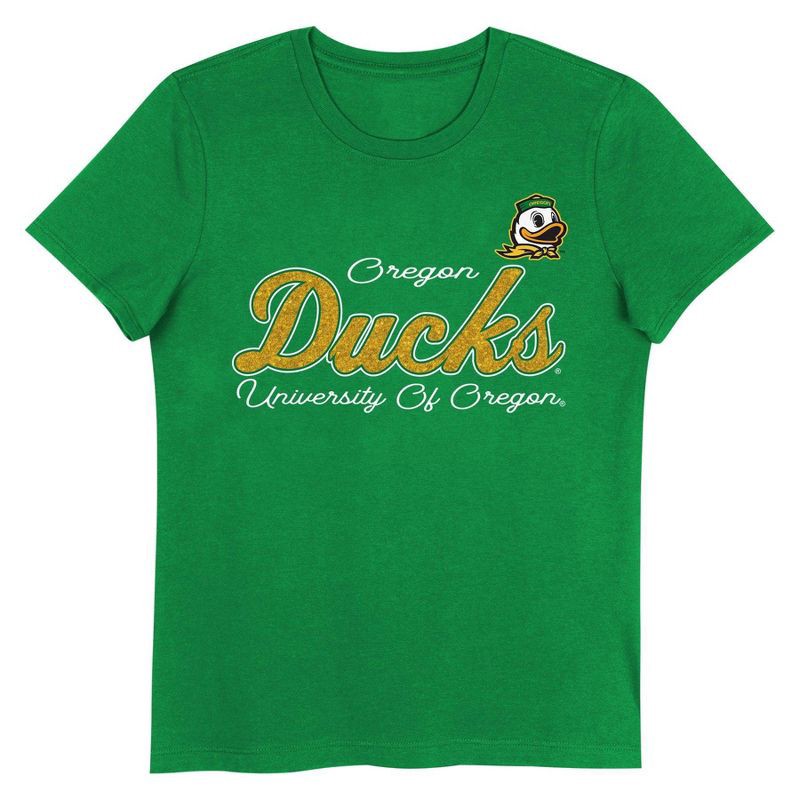 slide 3 of 3, NCAA Oregon Ducks Girls' Crew Neck T-Shirt - M, 1 ct