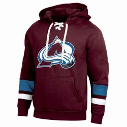 NHL Colorado Avalanche Men's Long Sleeve Hooded Sweatshirt with Lace - S