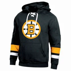 NHL Boston Bruins Men's Long Sleeve Hooded Sweatshirt with Lace - S