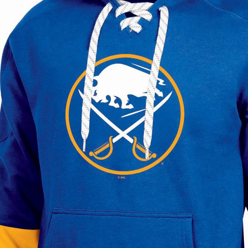 slide 3 of 3, NHL Buffalo Sabres Men's Long Sleeve Hooded Sweatshirt with Lace - M, 1 ct