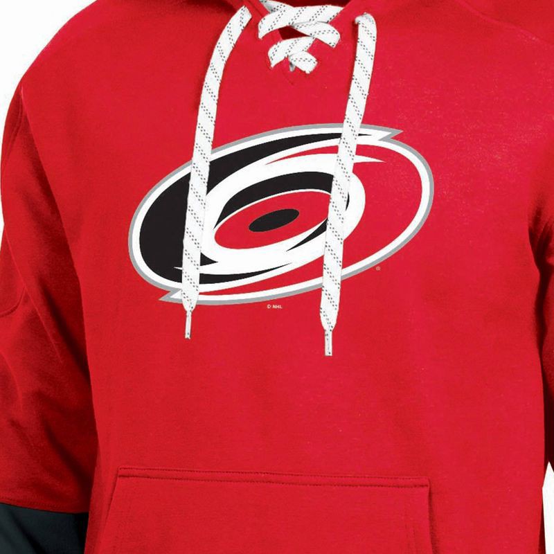 slide 3 of 3, NHL Carolina Hurricanes Men's Long Sleeve Hooded Sweatshirt with Lace - XL, 1 ct