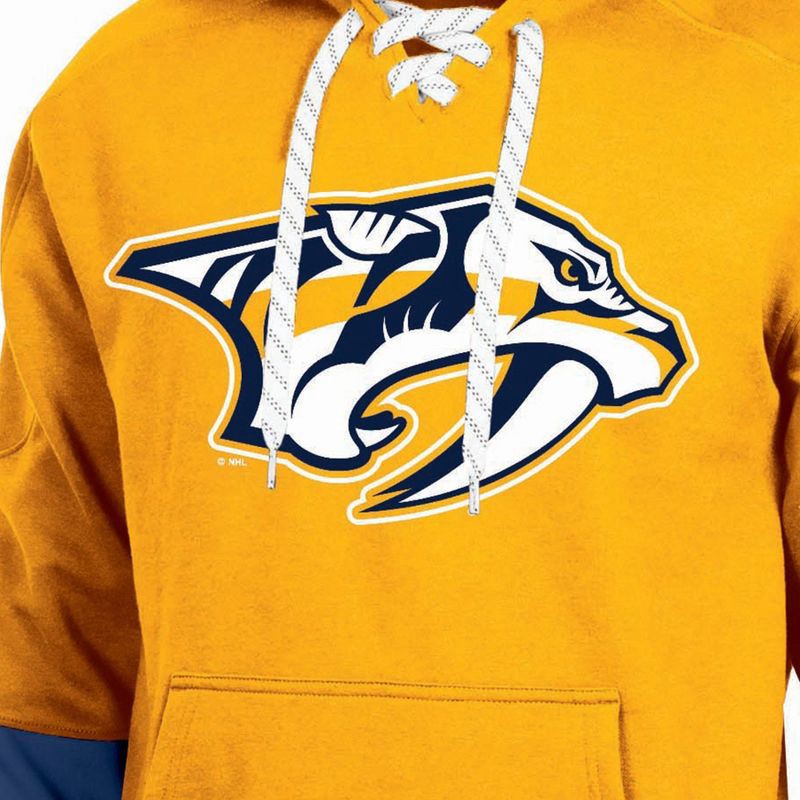 slide 3 of 3, NHL Nashville Predators Men's Long Sleeve Hooded Sweatshirt with Lace - L, 1 ct
