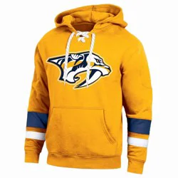 NHL Nashville Predators Men's Long Sleeve Hooded Sweatshirt with Lace - XXL