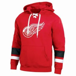 NHL Detroit Red Wings Men's Long Sleeve Hooded Sweatshirt with Lace - M