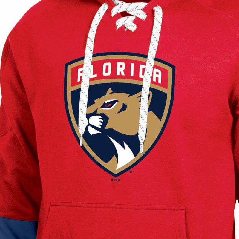 slide 3 of 3, NHL Florida Panthers Men's Long Sleeve Hooded Sweatshirt with Lace - XXL, 1 ct