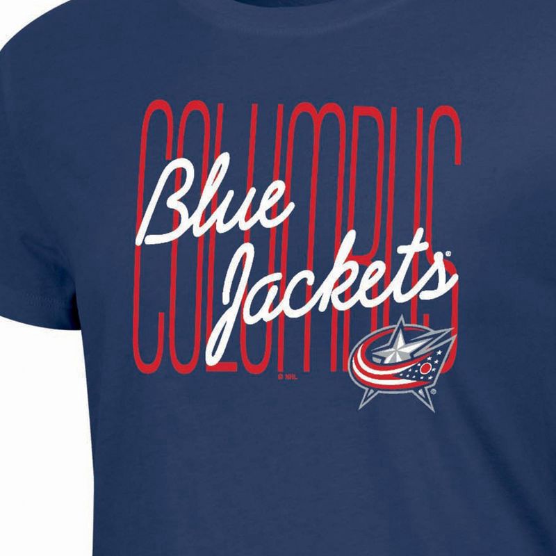slide 3 of 3, NHL Columbus Blue Jackets Women's Short Sleeve T-Shirt - L, 1 ct