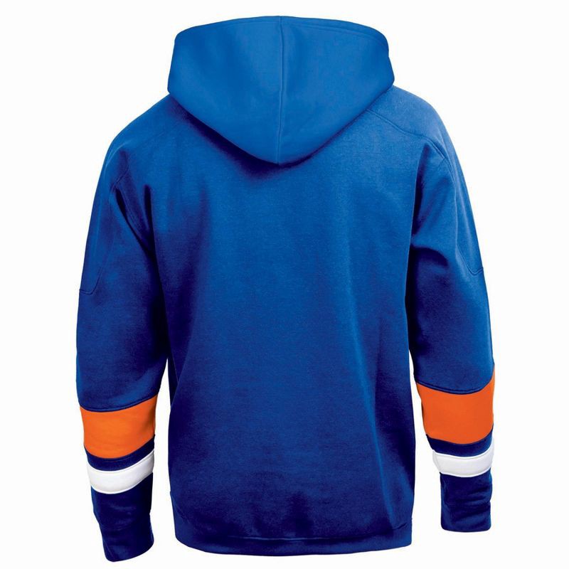 slide 2 of 3, NHL New York Islanders Men's Long Sleeve Hooded Sweatshirt with Lace - M, 1 ct