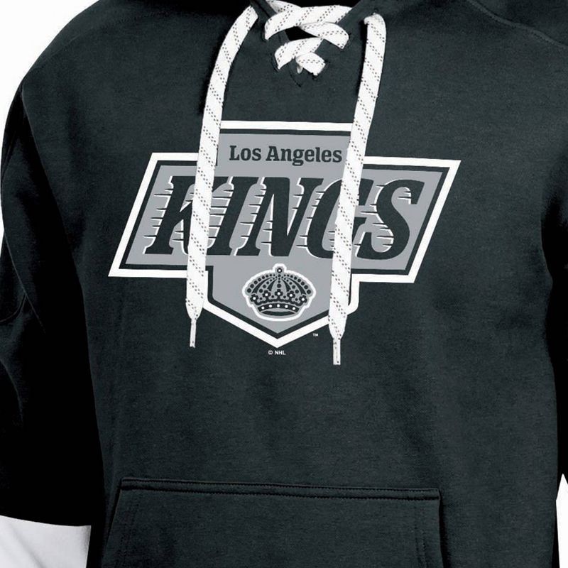 slide 3 of 3, NHL Los Angeles Kings Men's Long Sleeve Hooded Sweatshirt with Lace - XL, 1 ct
