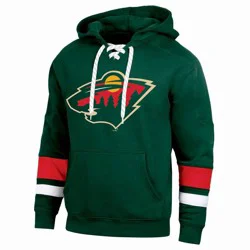NHL Minnesota Wild Men's Long Sleeve Hooded Sweatshirt with Lace - M