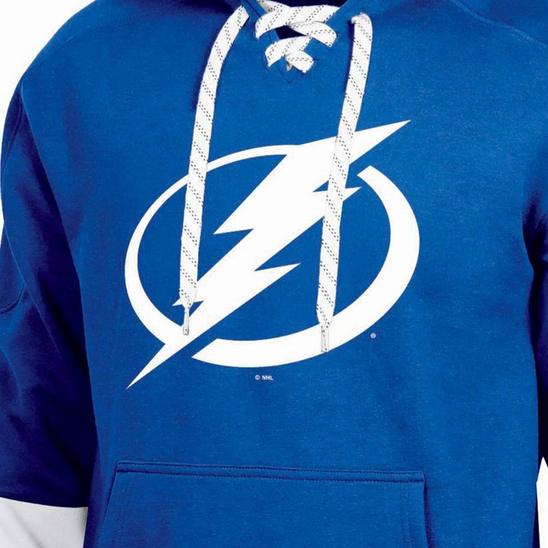 slide 3 of 3, NHL Tampa Bay Lightning Men's Long Sleeve Hooded Sweatshirt with Lace - M, 1 ct