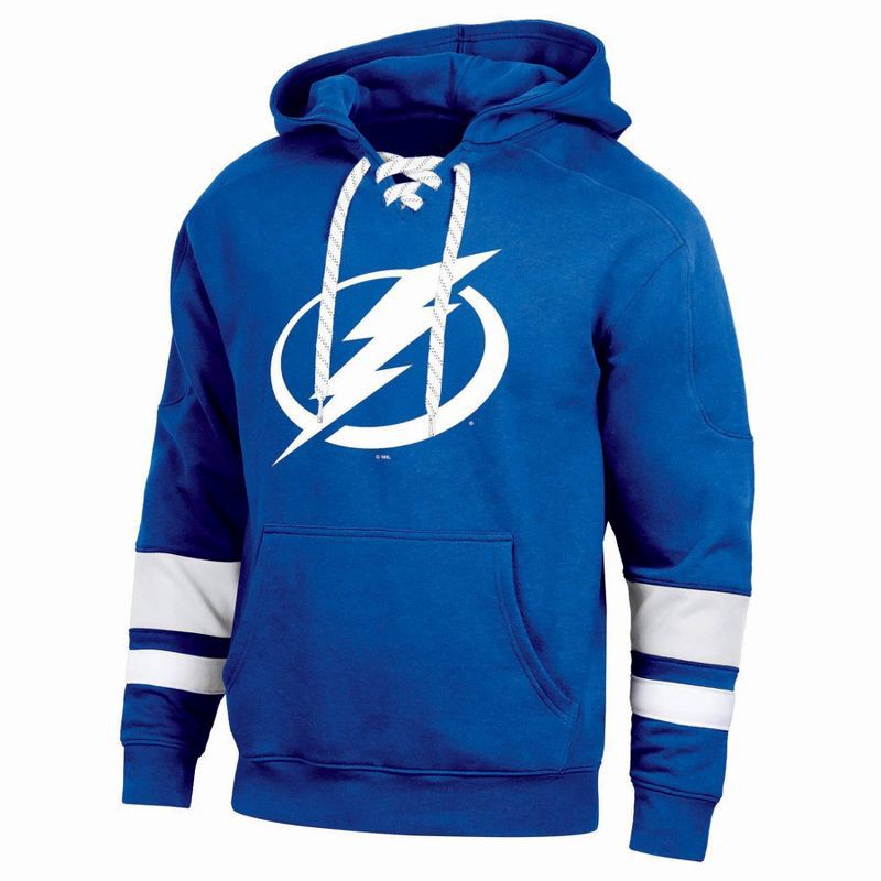 slide 1 of 3, NHL Tampa Bay Lightning Men's Long Sleeve Hooded Sweatshirt with Lace - XL, 1 ct