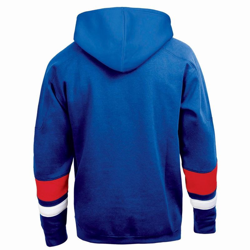 slide 2 of 3, NHL New York Rangers Men's Long Sleeve Hooded Sweatshirt with Lace - XL, 1 ct