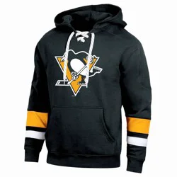 NHL Pittsburgh Penguins Men's Long Sleeve Hooded Sweatshirt with Lace - S