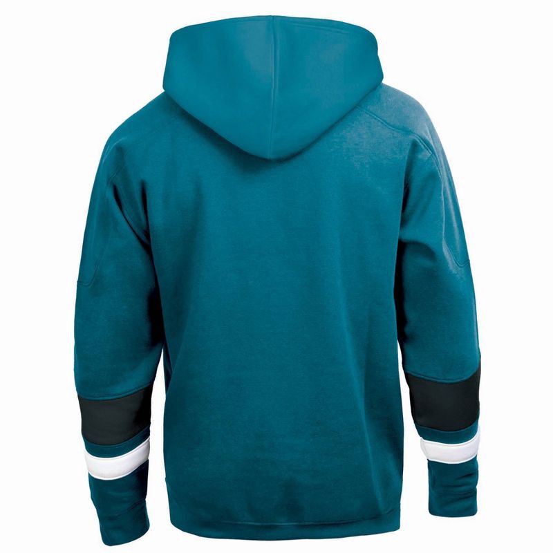 slide 2 of 3, NHL San Jose Sharks Men's Long Sleeve Hooded Sweatshirt with Lace - M, 1 ct