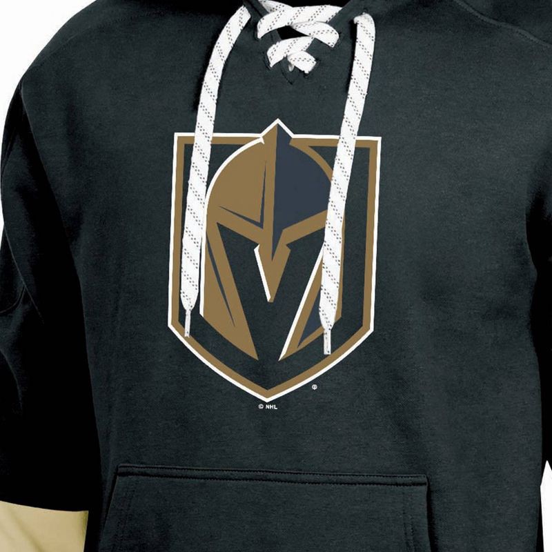 slide 3 of 3, NHL Vegas Golden Knights Men's Long Sleeve Hooded Sweatshirt with Lace - M, 1 ct