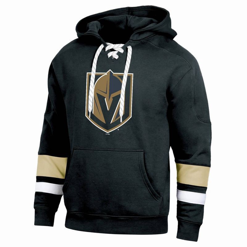 slide 1 of 3, NHL Vegas Golden Knights Men's Long Sleeve Hooded Sweatshirt with Lace - XL, 1 ct