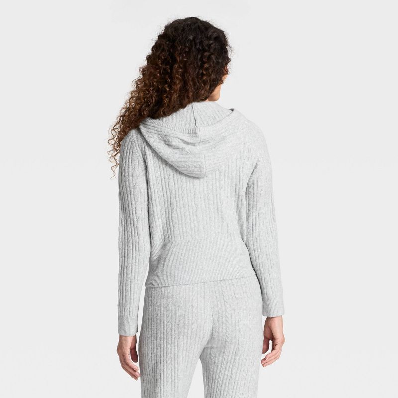 slide 2 of 3, Women's Cozy Zip-Up Hoodie Cardigan Sweater - Universal Thread™ Gray XL, 1 ct