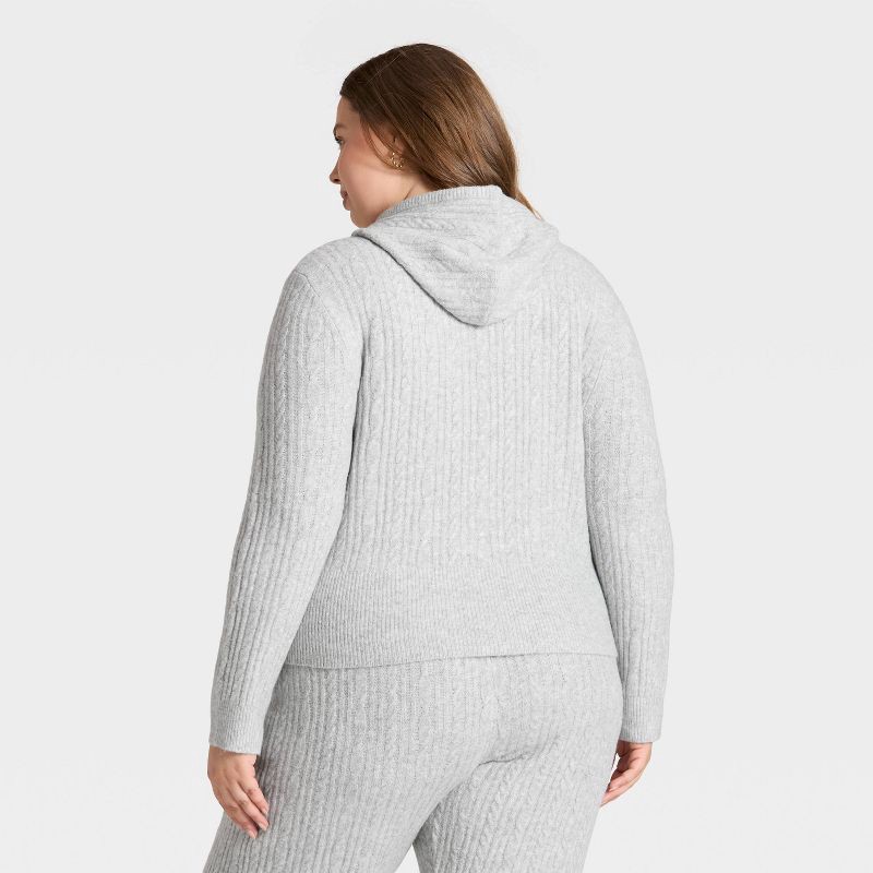 slide 2 of 3, Women's Cozy Zip-Up Hoodie Cardigan Sweater - Universal Thread™ Gray XXL, 1 ct