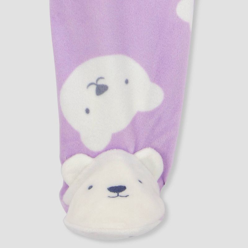 slide 5 of 6, Carter's Just One You® Baby Girls' Bears Sleep N' Play - White/Purple Newborn, 1 ct