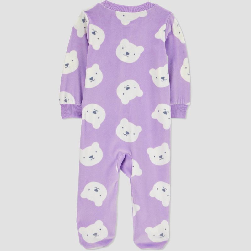 slide 2 of 6, Carter's Just One You® Baby Girls' Bears Sleep N' Play - White/Purple 3M, 1 ct
