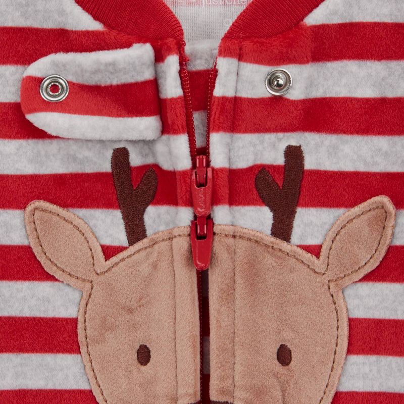 slide 2 of 6, Carter's Just One You® Baby Striped Reindeer Sleep N' Play - Red 3M, 1 ct