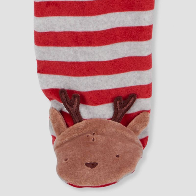 slide 4 of 6, Carter's Just One You® Baby Striped Reindeer Sleep N' Play - Red 3M, 1 ct