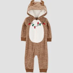 Carter's Just One You® Baby Holiday Reindeer Jumpsuit - White/Brown 18M