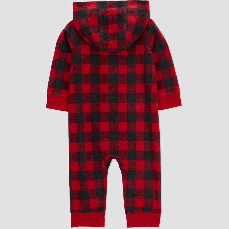 slide 2 of 4, Carter's Just One You® Baby Bear Buffalo Check Jumpsuit - Red 12M, 1 ct