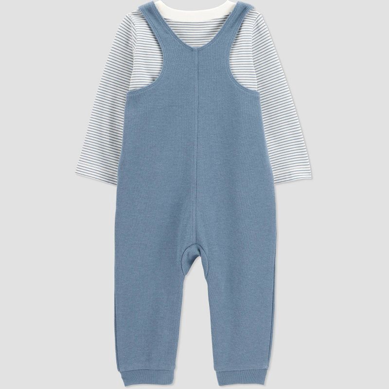 slide 3 of 6, Carter's Just One You® Baby Boys' 2pc Striped Overalls Set - Blue 3M, 2 ct