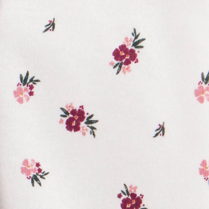 slide 5 of 6, Carter's Just One You® Baby Girls' 3pc Floral Bubble Romper with Long Sleeve T-Shirt and Tights - Burgundy 12M, 3 ct