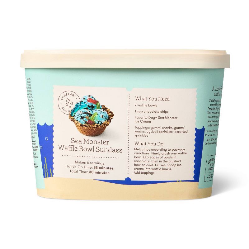 slide 3 of 4, Sea Monster Blue Cookie Ice Cream - 48oz - Favorite Day™, 48 oz