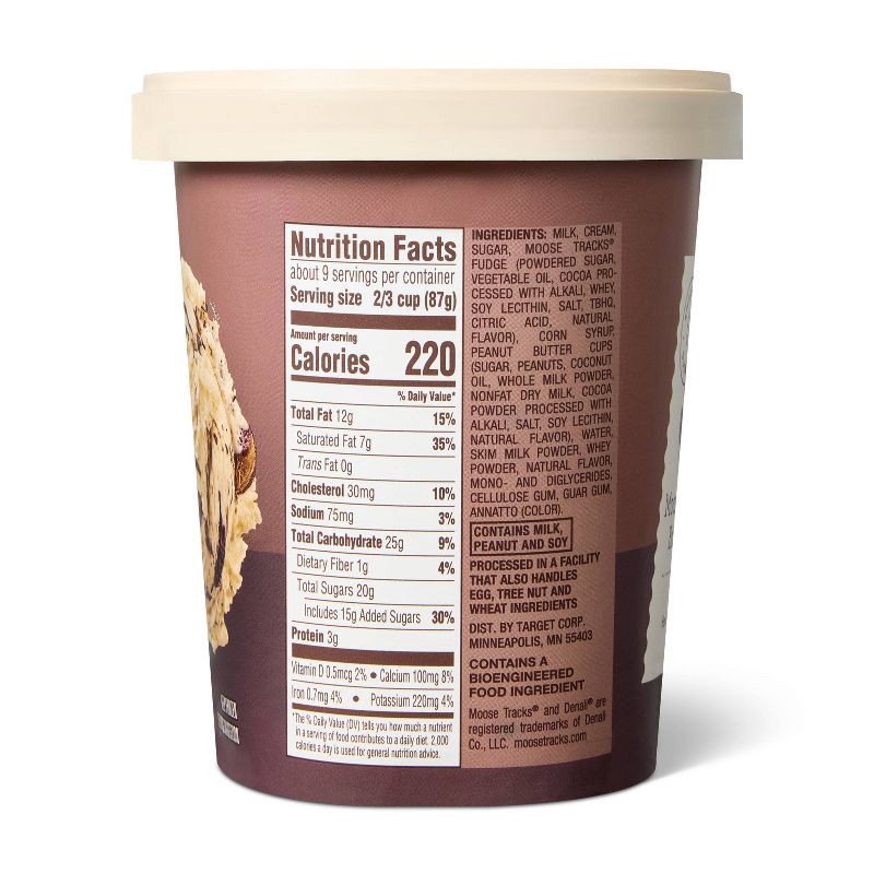 slide 2 of 4, Moose Tracks Peanut Butter Fudge & Vanilla Ice Cream - 48oz - Favorite Day™, 48 oz