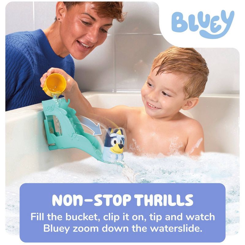 slide 2 of 7, Bluey Tomy Toomies Waterslide Bath Toys - 3pc, 3 ct